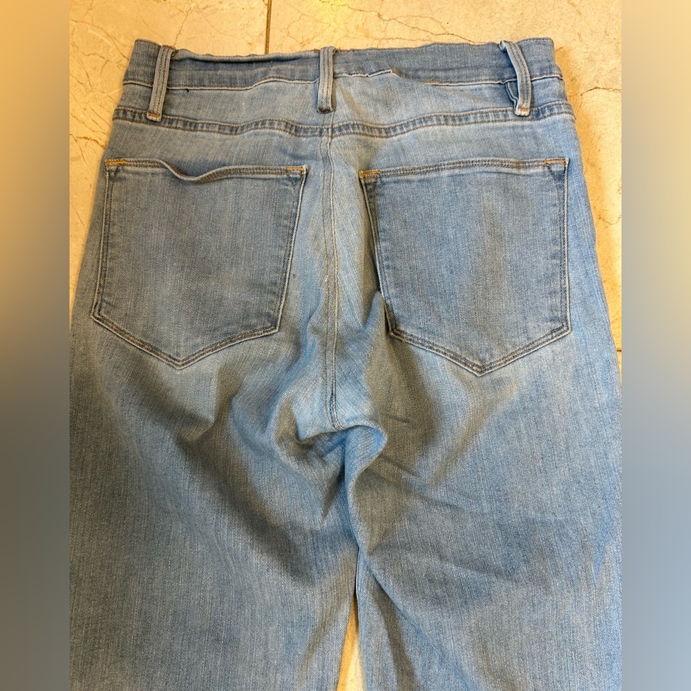 Frame Denim London LA, Blue Gradient Flare Jeans, Le High Straight, Sz 4 - Picture 12 of 15